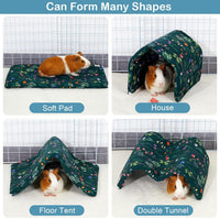 Bienbee Guinea Pig Tunnel, Guinea Pig Hideout - Green Flowers - image 4