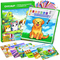 CHICAUP Paint with Water Coloring Books for Kids - Shimmer Animal Green