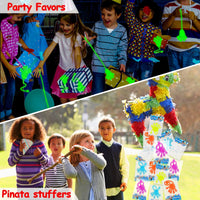 Thremhoo 40 pack glow in the dark sticky hands party favors in red, yellow, blue and purple - view 4