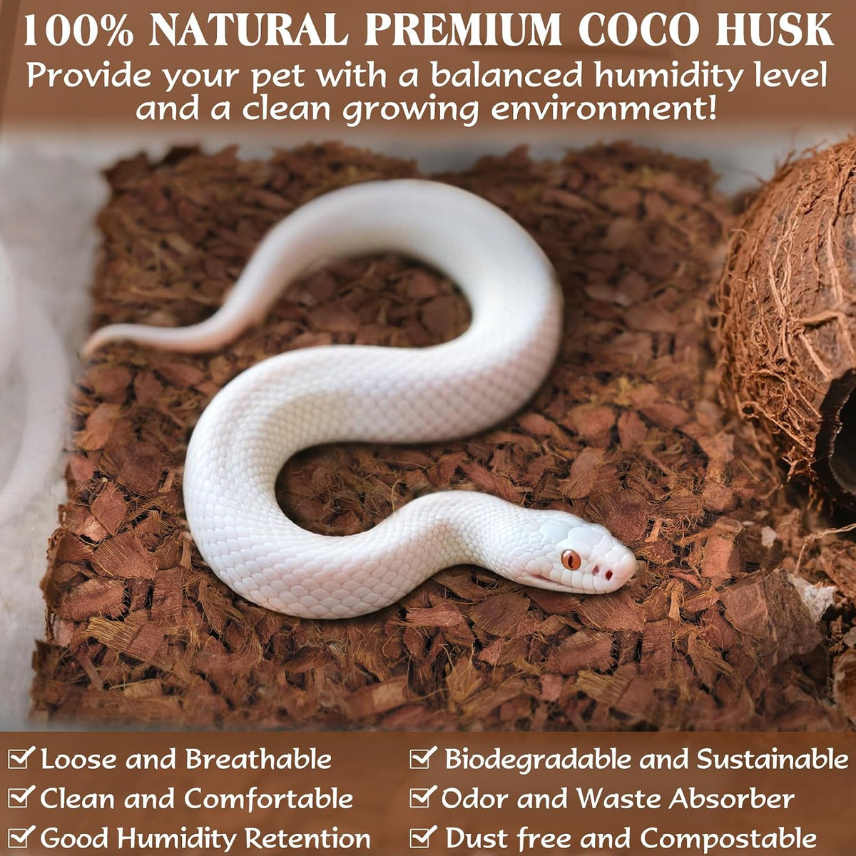 10LBS Coconut Husk Chip Substrate for Reptiles - 1 Pack-10 LBS - image 3