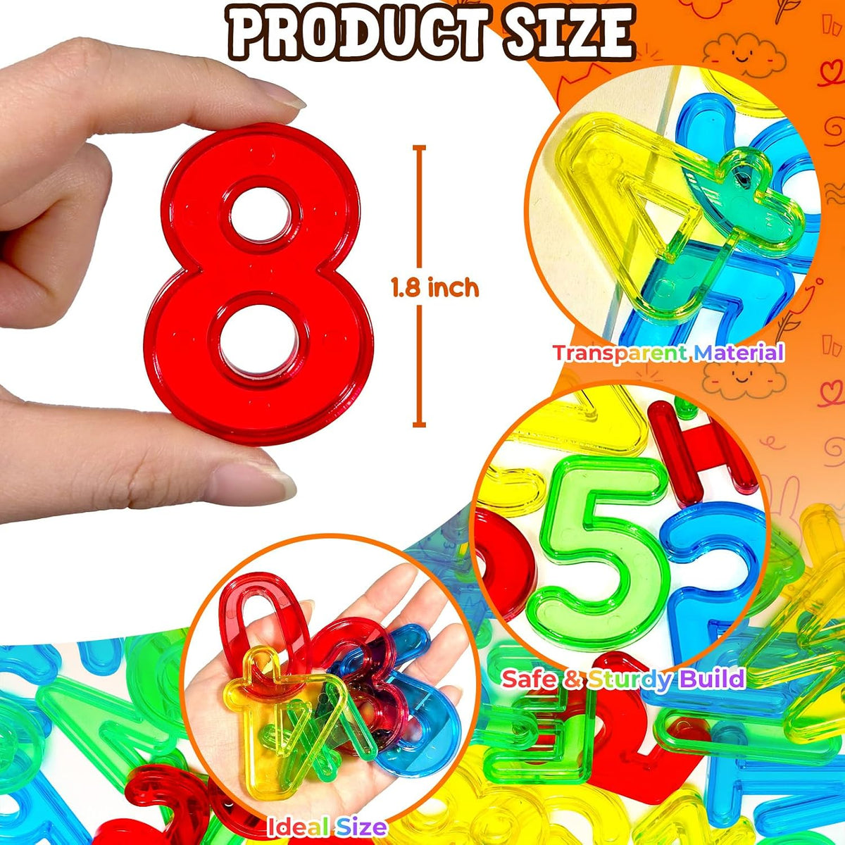 Bbiamsleep 67 Pcs Plastic Practice Set Transparent Letters and Numbers – Fun for Kids & Family - Numbers and Symbols - image 2