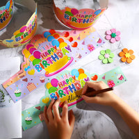 Yunsailing 36 Pcs Birthday Crowns Kids Classroom Party, Pink - Macaron Color - image 4
