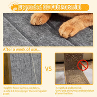 Grey Nxwjoy L-shaped felt cat scratcher for indoor cats, 30x42x68cm - view 2