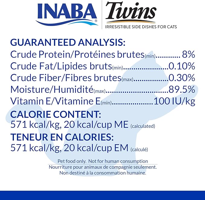 INABA Twins for Cats, Side Dish/Topper Cups, 1.23 Ounces per Serving, 16 Servings, Chicken Recipe
