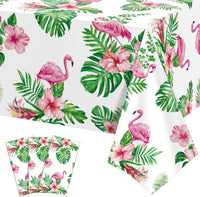 NatNarr 3 Pack Wood Grain Plastic Tablecloths - Hawaiian Luau