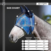 Kensington Signature Fly Mask w/Web Trim, Soft Mesh Ears & Forelock Opening Size: L-Average Color: 2021 - Atlantis