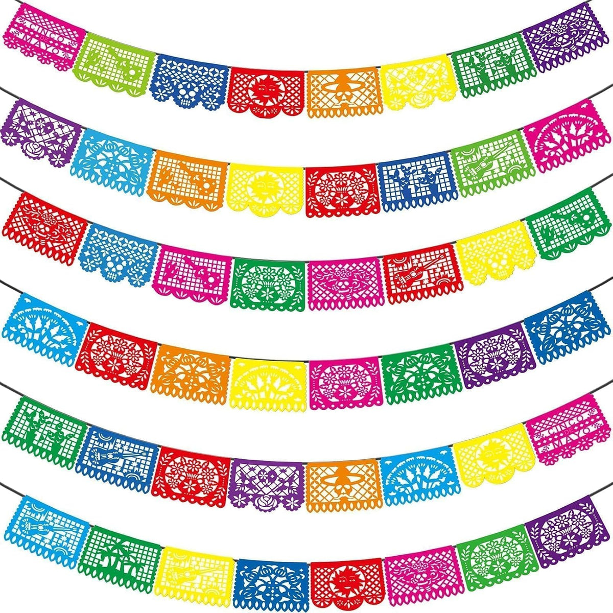 Asoulin 6 PCS Papel Picado Dia De Los Muertos - Multicolour