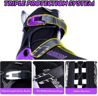 PAPAISON Adjustable Inline Skates for Kids and Adults with Full Light - A purple / Large-Youth & Adult (5-8Women/4-7Kids Men) - image 4