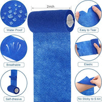 Treela 36 Pcs Self Adherent Bandage 4" X 5 Yard Wrap Breathable Cohesive Bandage Elastic Adhesive Tape for Stretch Athletic Sports Wrist Ankle(Classic Color)