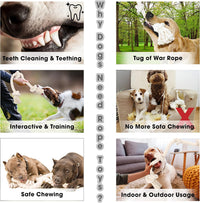 Barida Natural White Cotton Tough Dog Rope Toy for Medium & Large - Small (12.00") - image 4