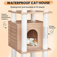 62"Tall Outdoor Cat Tree,Weatherproof Large Cat Condo with Scratching Posts – Essentials for Cats - CTT-10 - image 3