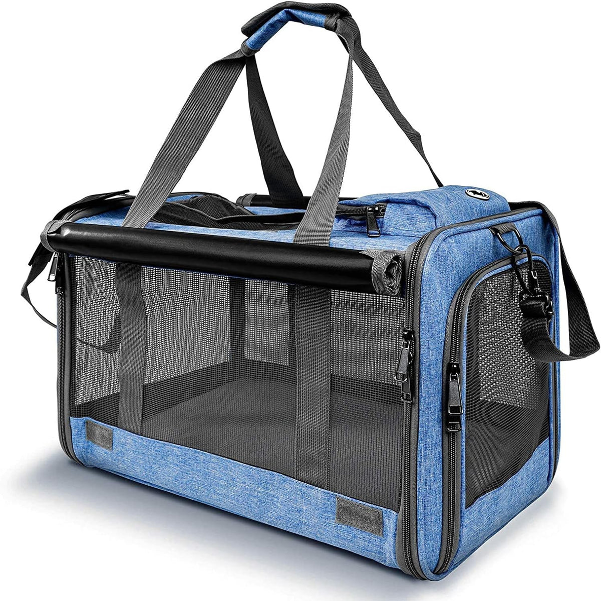 Pet Carrier for Large Cats up to 20lbs Soft-Sided Privacy Protection – Essentials for Cats - Blue / 18.1"L x 11.8"W x 11.8"H