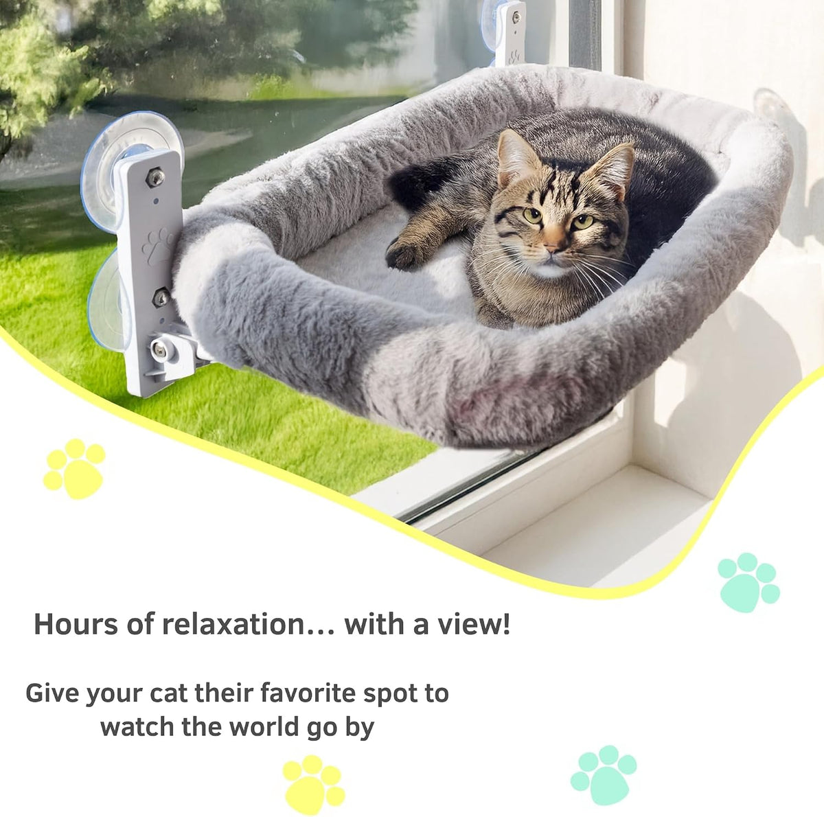 Cat Window Perch with Washable Cushion & Strong Suction - image 2