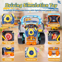 Interactive Truck Engine Toy with Removable Parts, Lights - Blue - image 3