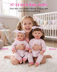 BABESIDE 5 Sets of Reborn Baby Doll Clothes, Headbands for 17 - Pink - image 3