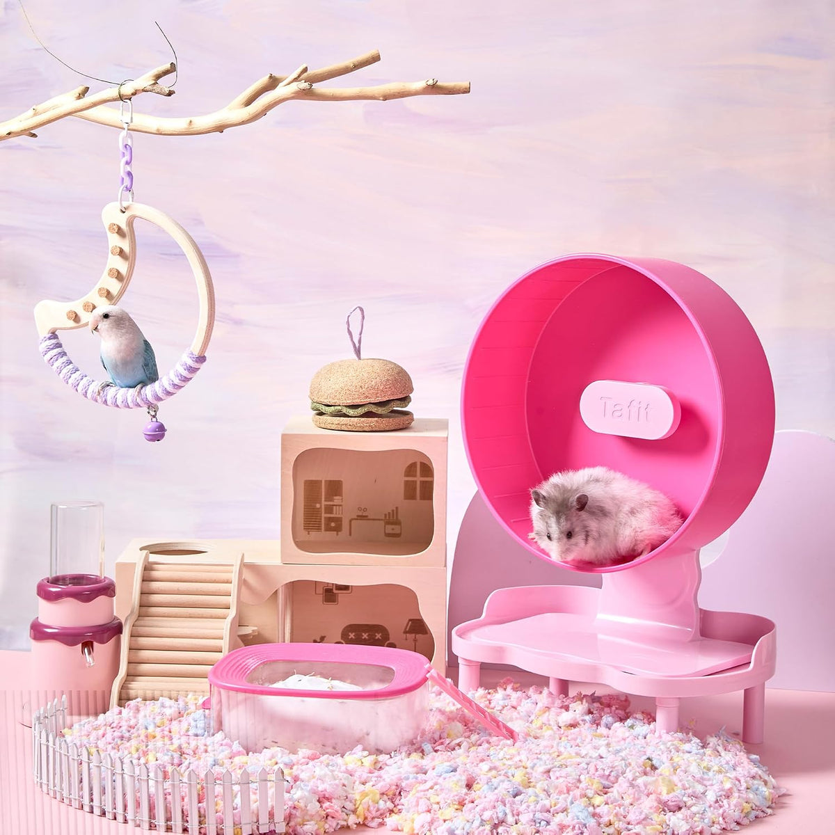 Super‑Silent Hamster Exercise Wheel - 10.2inch / Raspberry Pink - image 2
