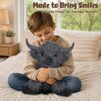 Wepop 5lbs Highland Cow Weighted Stuffed Animals 22in Giant Highland - Highland Cow-greyz - image 2