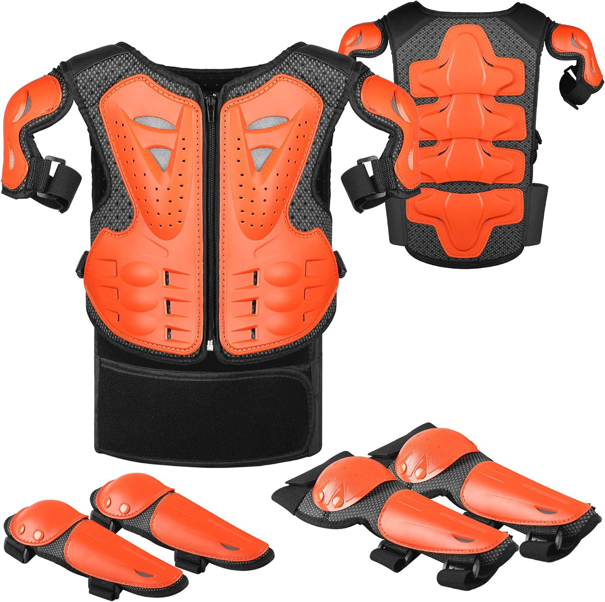 JUSTDOLIFE youth dirt bike gear set with chest protector, knee and elbow pads - view 3