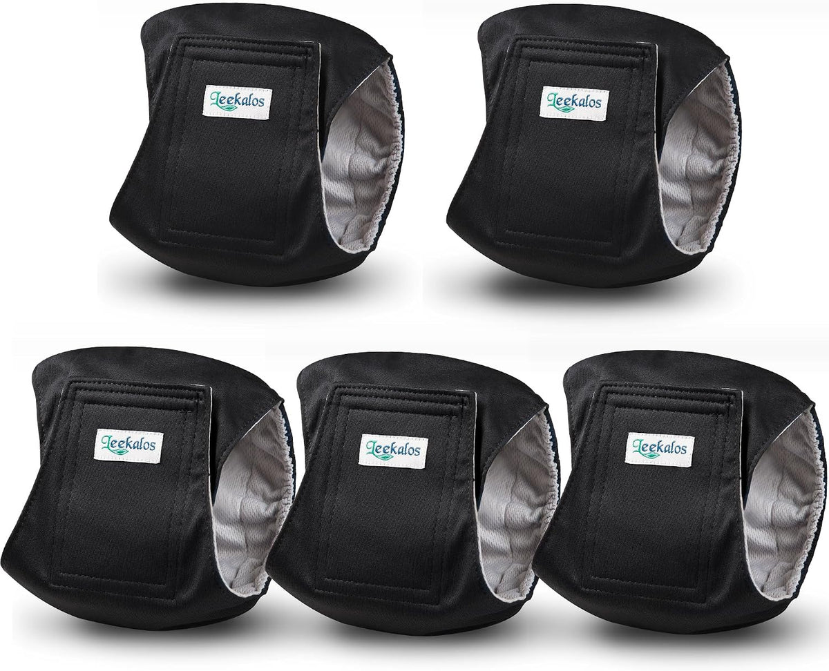 Washable Belly Bands for Male Dogs, Reusable Dog Diapers Male - XX-Large (28" -33") / Black