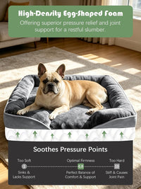 Spotted Play Orthopedic Dog Bed with Sides - Grey / 28.0"L x 23.0"W x 6.5"Th - image 4