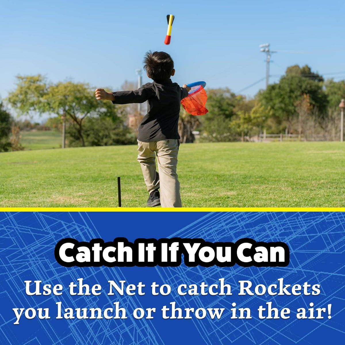 Stomp Rocket Original Dueling Rocket Launcher for Kids - Rocket Launcher + 4 Rockets + 1 Net - image 3