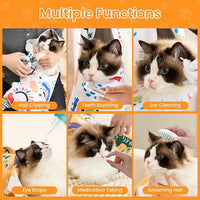 Cat Wrap for Grooming,Cat Wrap for Cutting Nails,Self-Adherent Soft Cat Blanket to Wrap,Anti-Bite,Anti-Scratch,Anti-Escape Calming Cat Swaddle Wrap (17.7" X 17.7",Within 10.61lbs)