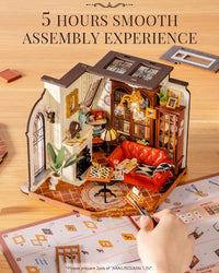 Rolife Coffee Shop DIY miniature house kit with LED lights and tiny cafe details - view 9