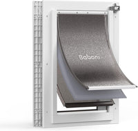 Baboni Dog Door for Door, 3-Flap, Durable Plastic Frame - Snow White / Medium / Plastic Frame