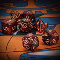 QMAY DND Dice Set - 7Pcs Blue Mix White Polyhedral Dice with Black Dice Bag – Fun for Kids & Family - Red and Black - image 3