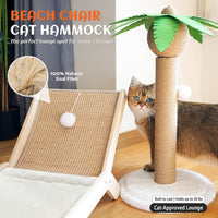 PETKARAY Beach Chair Cat Hammock - White Plush / Beach Chair - image 2