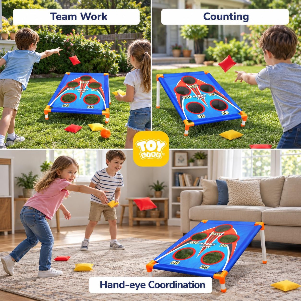TOY Life Bean Bags Toss Carnival Games, Cornhole - 2-Pack Bean Bag Toss Game - image 4
