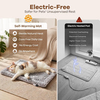 Mora Pets Self Warming Cat Bed Self Heating Cat Pad Pet Mat Indoor - A: Light Grey / Large - image 2