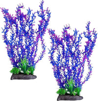Hamiledyi Aquarium Plastic Plants Aquarium Decor Artificial Fish Tank Plants,Tall Fish Tank Decorations, Extra Large Aquarium Plant 20.4-inch Tall,2PCS