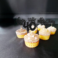 30pcs 16th Birthday Cupcake Toppers - 40th / Black - image 4