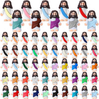 Bememo 50 pack little Jesus figurines in red, blue, purple, yellow and cyan - view 2