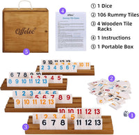 Offelec Double Six Dominoes Set - Rummy Game With Wooden Box - image 2