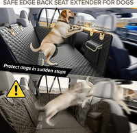 Back Seat Extender for Dogs, PVC Rods Support and Hard Bottom Car Seat Cover for Dogs, Heavy Duty Dog Car Seat Cover for Back Seat, Dog Hammock for Car, Waterproof Pet Bed For Car, SUV, Truck