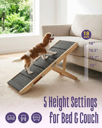 Dog Ramp for Small Dogs, Adjustable Wooden Dachshund Ramp for Couch – Essentials for Dogs - Small - image 4