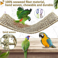 Bird Seagrass Mat 30 x 7 Inch Parrot Natural Seagrass Woven Net - 2Pcs 29.5" × 7" - image 4