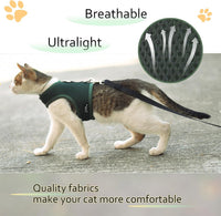 Cat Harness and Leash Set for Walking Escape Proof - Green / S 4-6 lbs - image 3