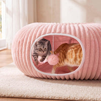 Cat Tunnel Bed with 40 Pcs Interactive Cat Toys - Pink / Medium - image 2