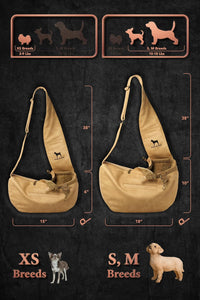 Noah & Paw Dog Sling Carrier for Small Dogs 5-18lb - Beige (Leather) / 15.0"L x 6.0"W x 5.5"H - image 4
