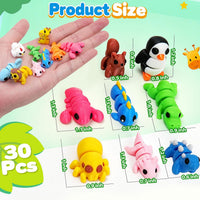 30Pcs 3D Printed Animals Set for Kids - Colorful 30pc - image 2