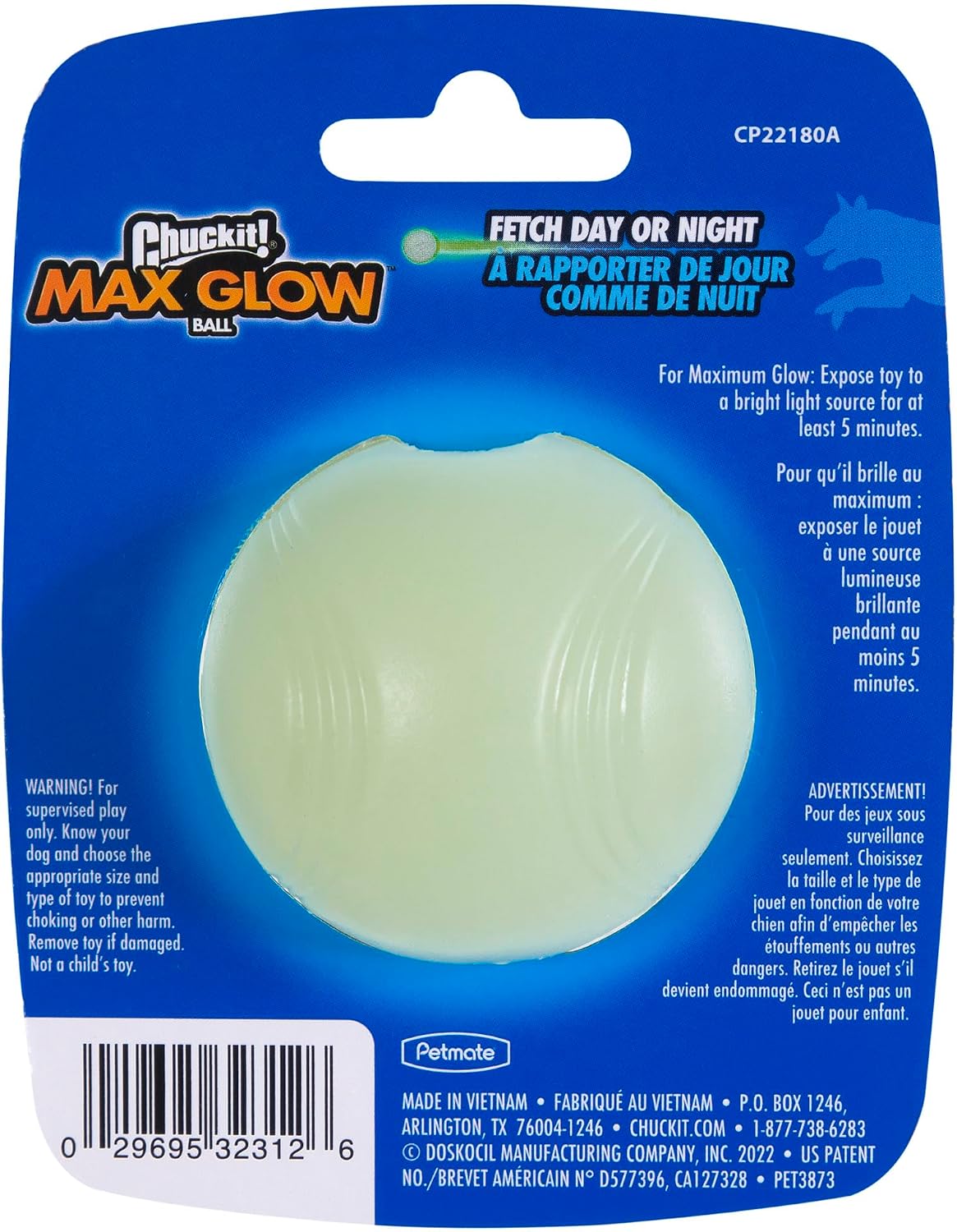 Chuckit! Max Glowin the Dark Bouncy Ball for Dogs, Large 3in - Small / Pack of 1 - image 3