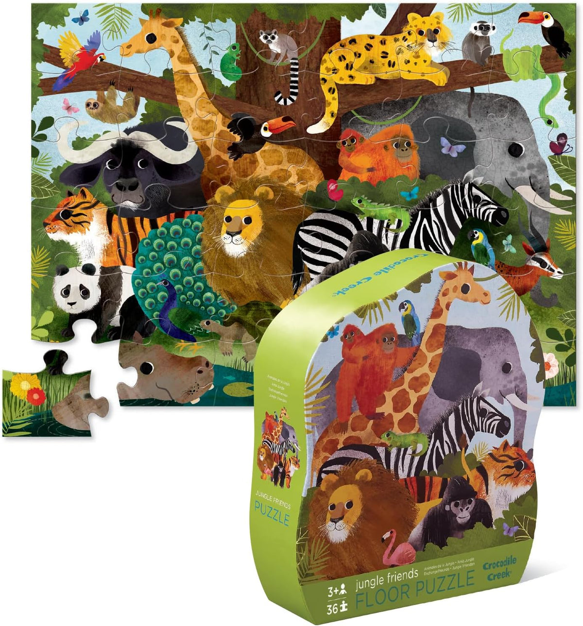 Crocodile Creek 36-Piece Jigsaw Floor Puzzle - Jungle Friends