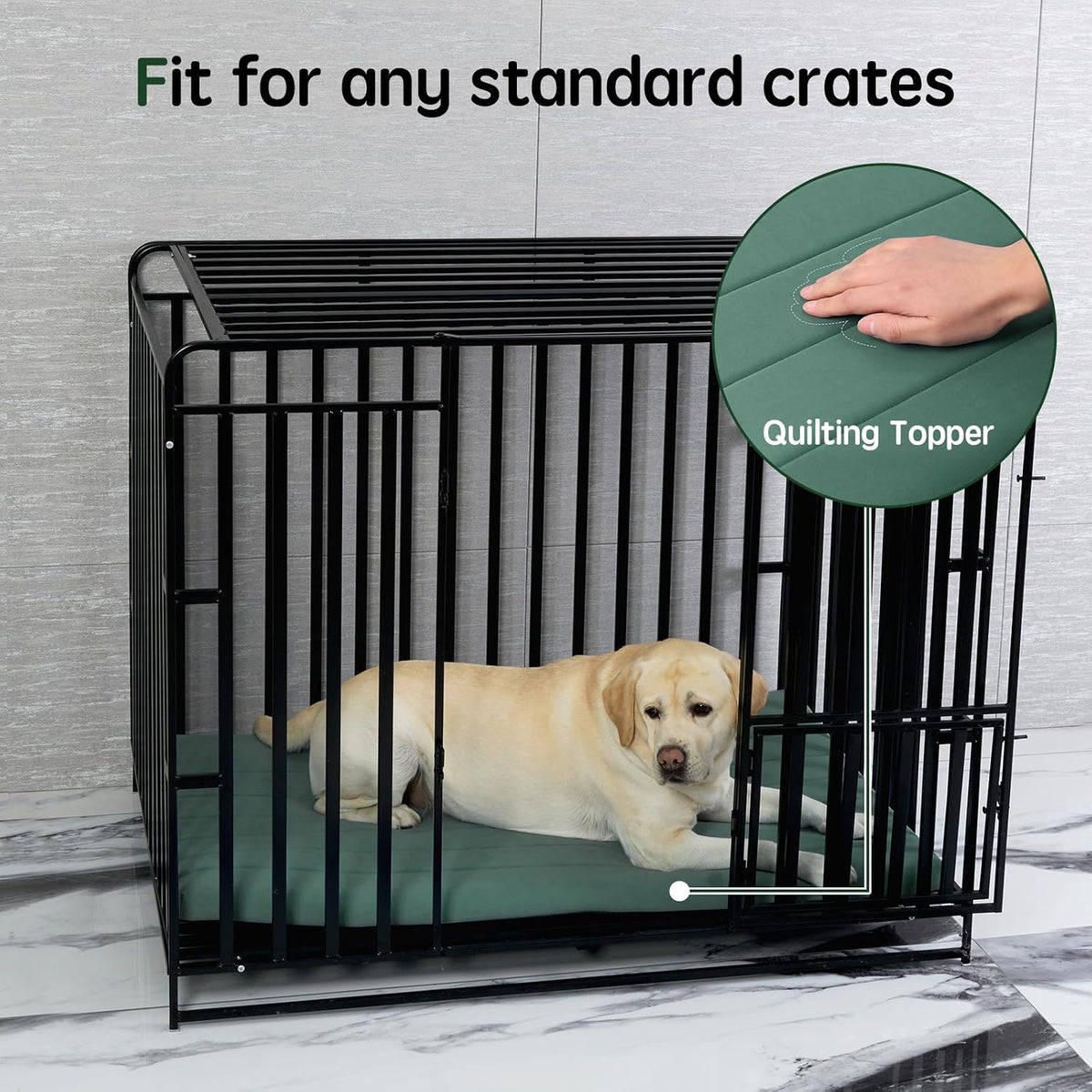 BALANCE Dog Crate Bed, Orthopedic Dog Bed Pad with Waterproof Liner, Washable Crate Foam Pet Mat - Mint Leaf / 36.0"L x 23.0"W x 1.6"Th - image 3