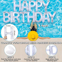 Shappy Happy Birthday Pool Floats Balloon – Fun for Kids & Family - White / 20'' / Sequins - image 2