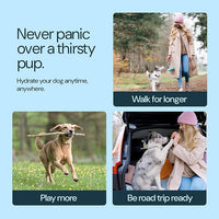 MalsiPree Dog Water Bottle - 12 Oz, Navy Blue - Leakproof Portable Water Bowl Dispenser for Travel, Hiking & Road Trips - Travel Dog Bowl for Hydration - Lightweight Food-Grade Plastic