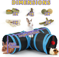 Bunny Tunnels & Tubes Collapsible 3 Way Rabbit Hideout with 13pcs - BK&BU - image 2