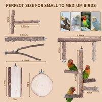 Kintor Bird Perch Set,7pcs Natural Wood Stand for Parakeet Cockatiel Conure – Essentials for Birds - image 4